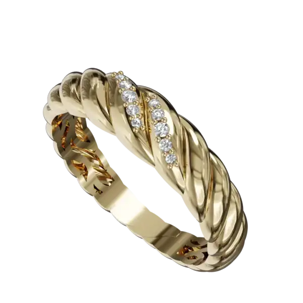 Yüzüğün spiral motifi doğanın karmaşık desenlerini anımsatıyor, büyümeyi ve dönüşümü simgeliyor. Şık, cilalı yüzeyi ışığı muhteşem bir şekilde yansıtarak her açıdan dikkat çekmesini sağlar. İster tek başına ister başka parçalarla birlikte takılmış olsun, Benzersiz Burgu Altın Yüzük sonsuz çok yönlülük sunarak onu her türlü mücevher koleksiyonuna mükemmel bir katkı haline getiriyor.