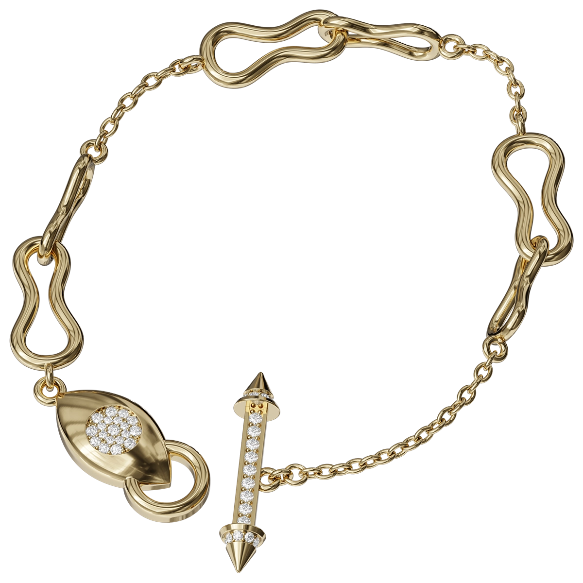 Perfect for both casual outings and formal occasions, this bracelet effortlessly complements any outfit, making it a versatile addition to your jewelry collection. The secure clasp ensures a comfortable fit, while the eye-catching design guarantees you'll turn heads wherever you go. Embrace your unique style with this striking big chain bracelet that radiates confidence and elegance. Treat yourself or gift it to a loved one as a timeless piece that will be cherished for years to come.