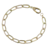 Elevate your jewelry collection with this exquisite simple gold chain bracelet, featuring stunning diamond accents that add a touch of luxury to any outfit. Crafted from high-quality gold, the bracelet boasts a timeless design that effortlessly combines elegance and sophistication. The delicate links create a graceful silhouette, while the carefully placed diamonds catch the light beautifully, adding a subtle sparkle that enhances the overall allure. Perfect for everyday wear or special occasions, this bracelet makes a wonderful gift for loved ones or a cherished addition to your own accessory collection. Embrace the beauty of simplicity with this enchanting piece that embodies both style and versatility.