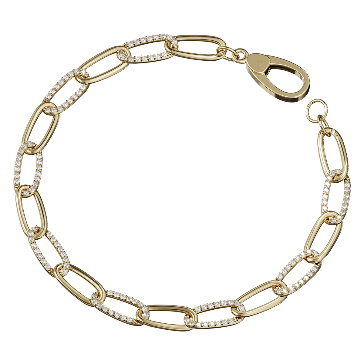 Elevate your jewelry collection with this exquisite simple gold chain bracelet, featuring stunning diamond accents that add a touch of luxury to any outfit. Crafted from high-quality gold, the bracelet boasts a timeless design that effortlessly combines elegance and sophistication. The delicate links create a graceful silhouette, while the carefully placed diamonds catch the light beautifully, adding a subtle sparkle that enhances the overall allure. Perfect for everyday wear or special occasions, this bracelet makes a wonderful gift for loved ones or a cherished addition to your own accessory collection. Embrace the beauty of simplicity with this enchanting piece that embodies both style and versatility.