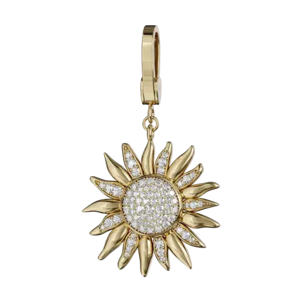 Introducing our exquisite Gold Sunflower Jewelry adorned with sparkling diamonds! Perfect for necklaces, earrings, and bracelets, this stunning collection captures the beauty and warmth of a sunflower reaching for the sun. Each piece radiates elegance and charm, making it a delightful addition to any jewelry collection. The combination of gleaming gold and shimmering diamonds creates a timeless look that is both playful and sophisticated. Embrace the beauty of nature and let your style shine with our enchanting Sunflower Jewelry – turn your face to the sun and let your spirit bloom!