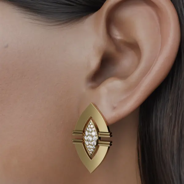 Introducing our elegant marquise-shaped earrings, with a striking design that showcases the delicate arrangement of diamonds set within each marquise outline. While the unique silhouette of marquise cuts adds an elegant touch, sparkling diamonds capture the light from every angle, creating a fascinating sparkle. Elevate your style with the timeless beauty of these dazzling marquise earrings, a true statement of elegance and luxury.