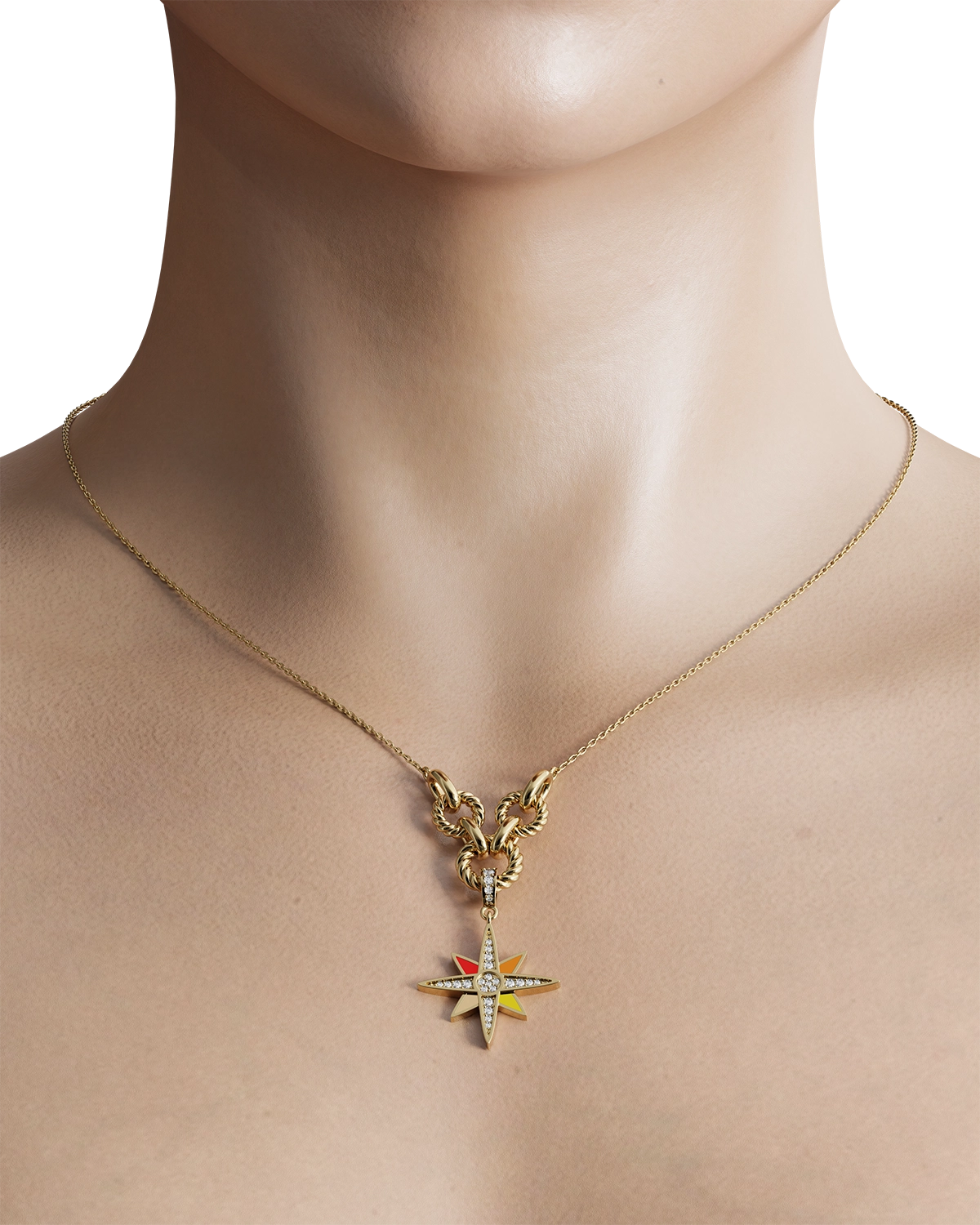 Illuminate your style with our exquisite Polar Star Shape Pendant, crafted to embody the beauty and brilliance of the night sky. This stunning piece features a unique star silhouette, delicately designed to reflect light from every angle, reminiscent of the guiding star that has inspired explorers for centuries.