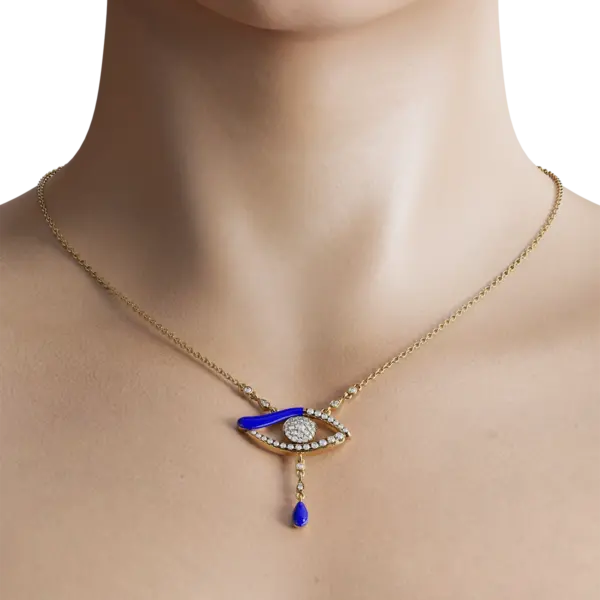 The evil eye is said to have been worn by ancient civilizations as a symbol of protection and good luck. It's believed to deflect bad energy and curses, keeping you safe from harm and negativity. By wearing this gold evil eye necklace, you'll be surrounded by a constant aura of positivity and prosperity.