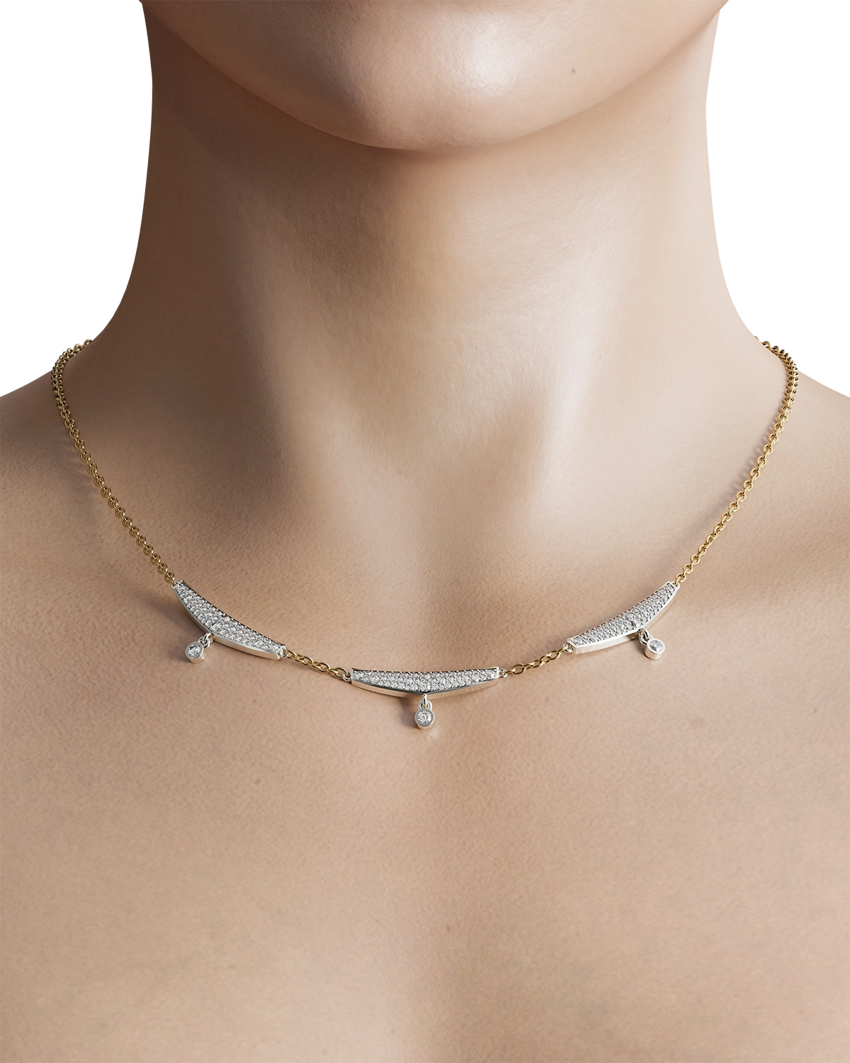 This delicate necklace features shimmering, ethically sourced diamonds set in a lustrous, high-quality metal that gleams with every movement. Its dainty design makes it perfect for layering with other necklaces or wearing solo for a more understated look.