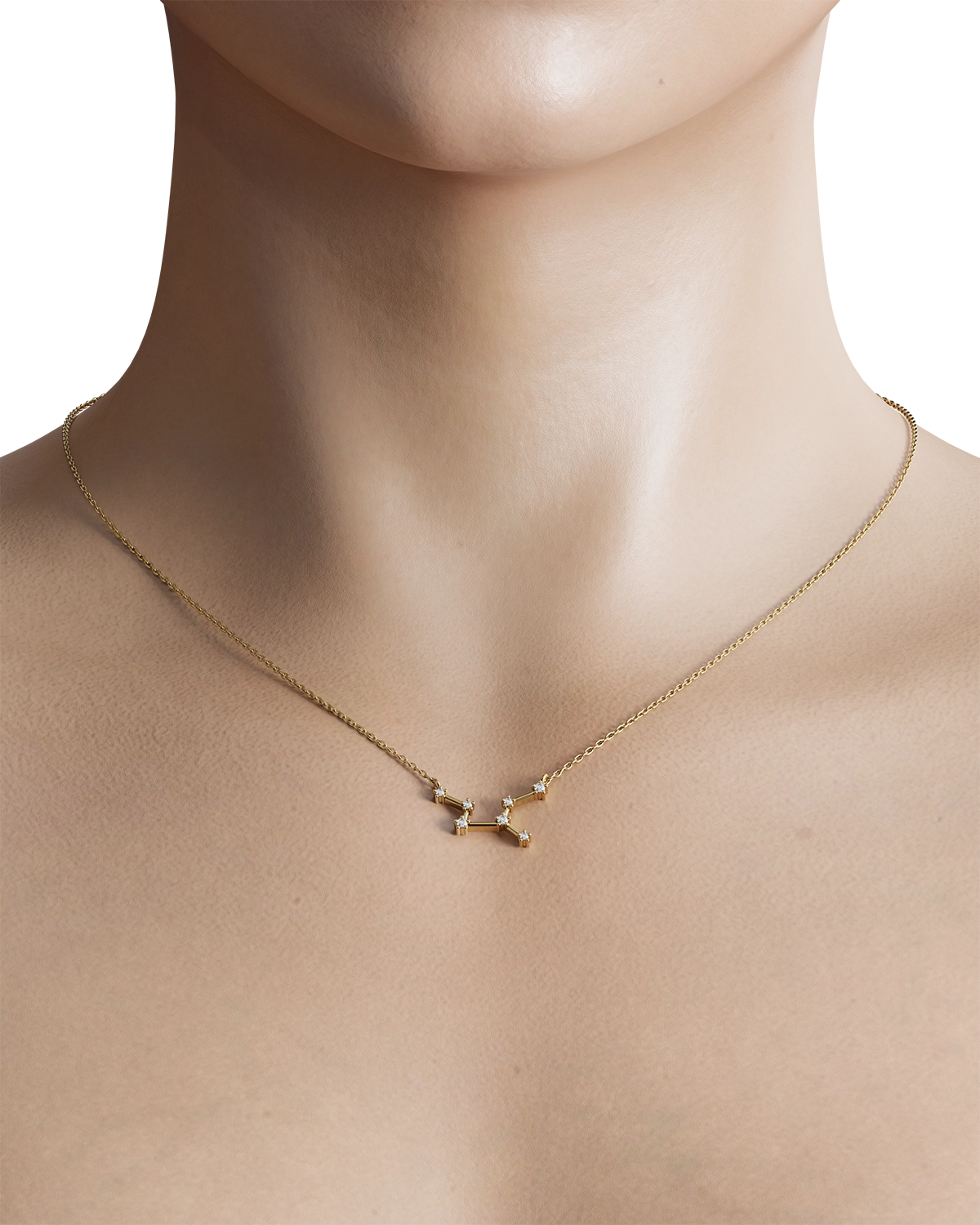 The necklace features an intricately designed pendant depicting the graceful Virgo constellation, elegantly framed by a delicate circle symbolizing integrity and harmony. It exudes timeless beauty and sophistication. The pendant is adorned with shimmering gemstones reflecting earthy tones to reflect the down-to-earth spirit of Virgo