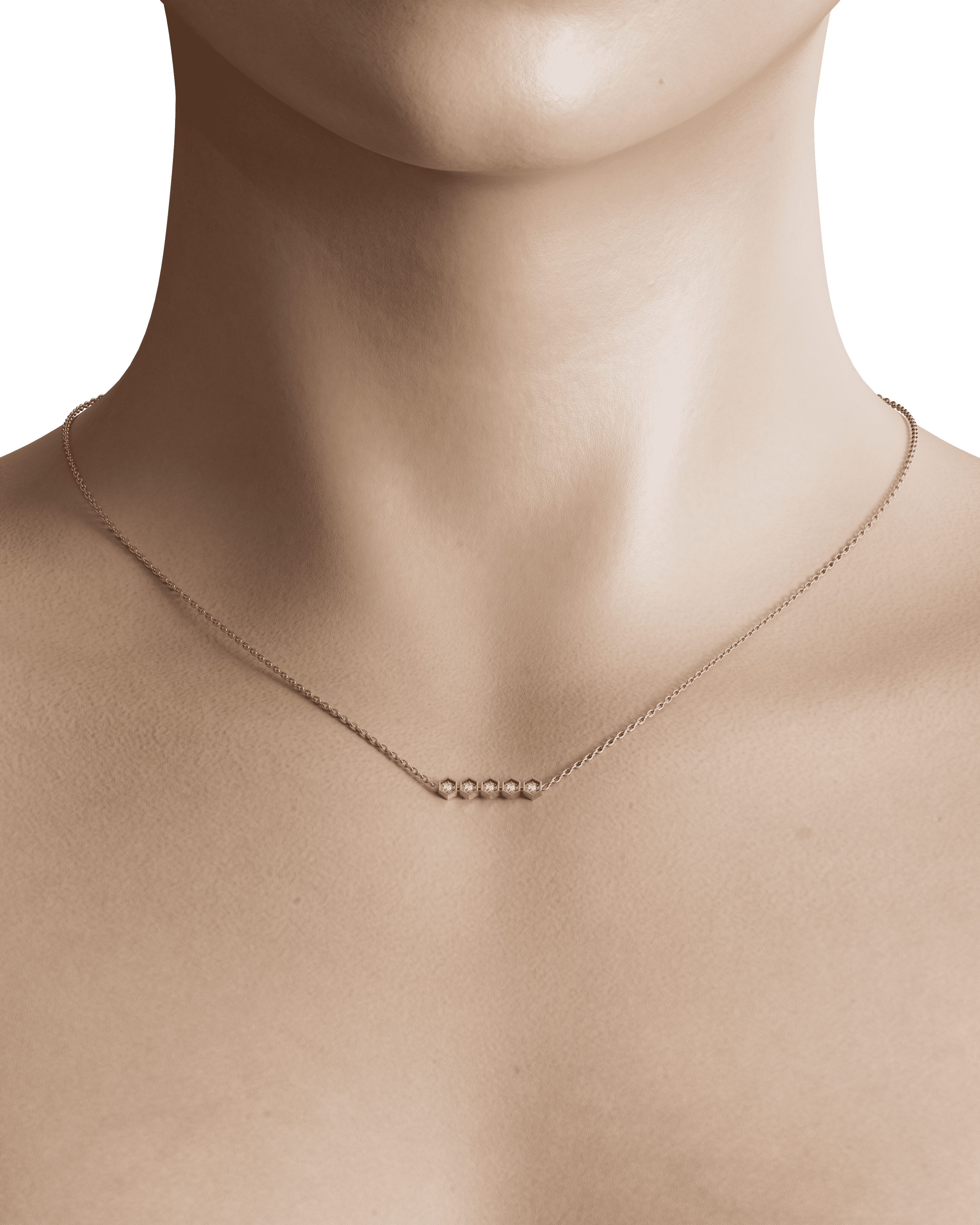 The minimalist design makes it perfect for layering or wearing alone for a subtle statement. Suspended from a fine chain, this necklace sits beautifully on the collarbone, making it a versatile accessory for both casual and formal occasions.