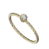 At the heart of this captivating design lies a dazzling diamond, expertly set to maximize its brilliance and sparkle. The diamond represents the purity of your intentions and the promise of a future together. Its understated elegance ensures that this ring can be worn with ease, whether as an everyday piece or for special moments.