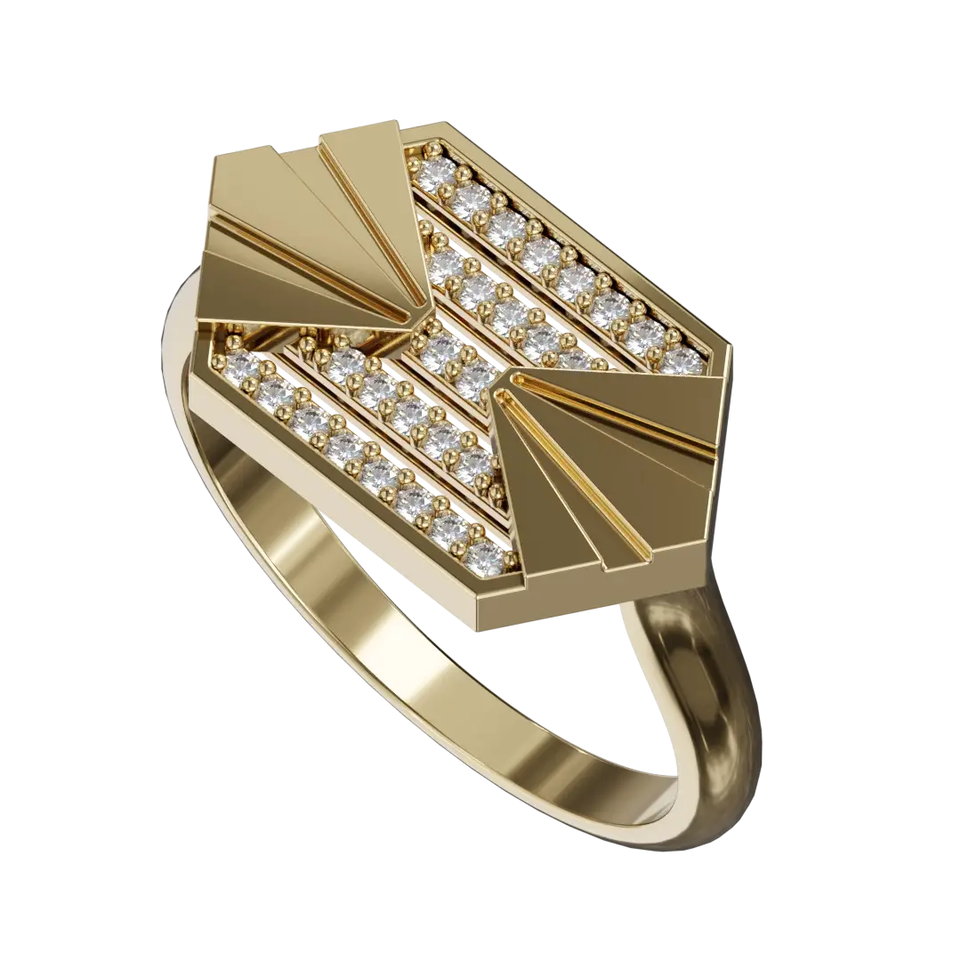With its sophisticated yet modern aesthetic, this ring is perfect for daily wear or special occasions, making it a versatile addition to any jewelry collection. The intricate detailing and precise craftsmanship ensure that this ring will not only be a statement piece but also a lasting symbol of your everlasting love.