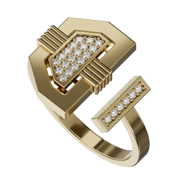 Adorned with sparkling diamonds that sparkle with every movement, this ring captures the light in breathtaking ways. It increases the overall appeal of the ring. Whether worn alone as a statement piece or stacked with other rings for a personalized look, this versatile design is sure to leave a lasting impression.