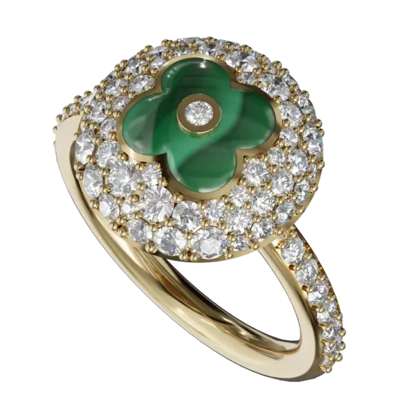The centerpiece is a brilliant-cut diamond, meticulously selected for its exceptional clarity and sparkle. Set in a distinctive setting that enhances its radiance, this diamond stands alone as a testament to your one-of-a-kind love. The band subtly curves or twists, adding an artistic flair that sets this piece apart from traditional designs.