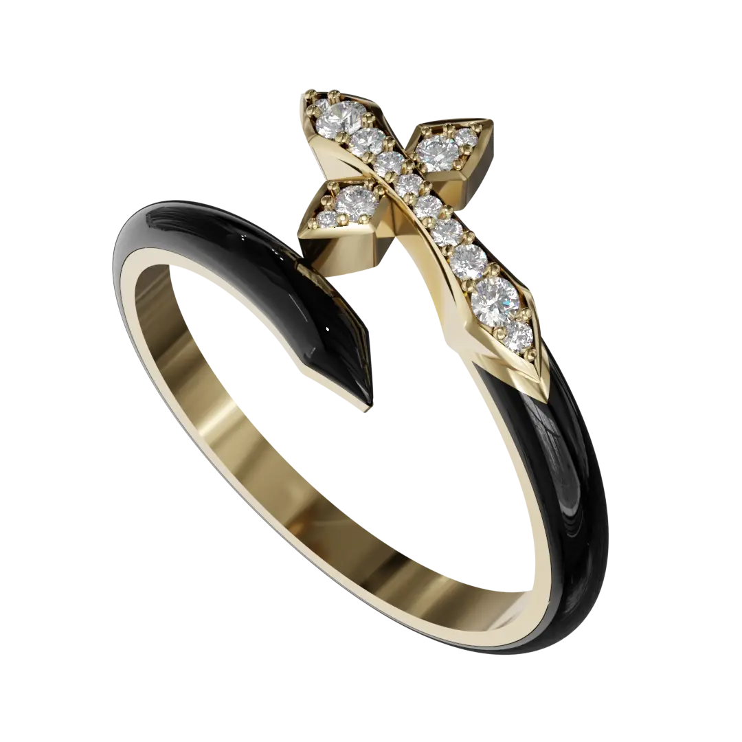 At the heart of this ring is a cross symbol that represents your beliefs, allowing you to carry your faith with you wherever you go. The ring acts as a constant reminder of divine guidance and a shield against negativity, instilling a sense of peace and security into your life