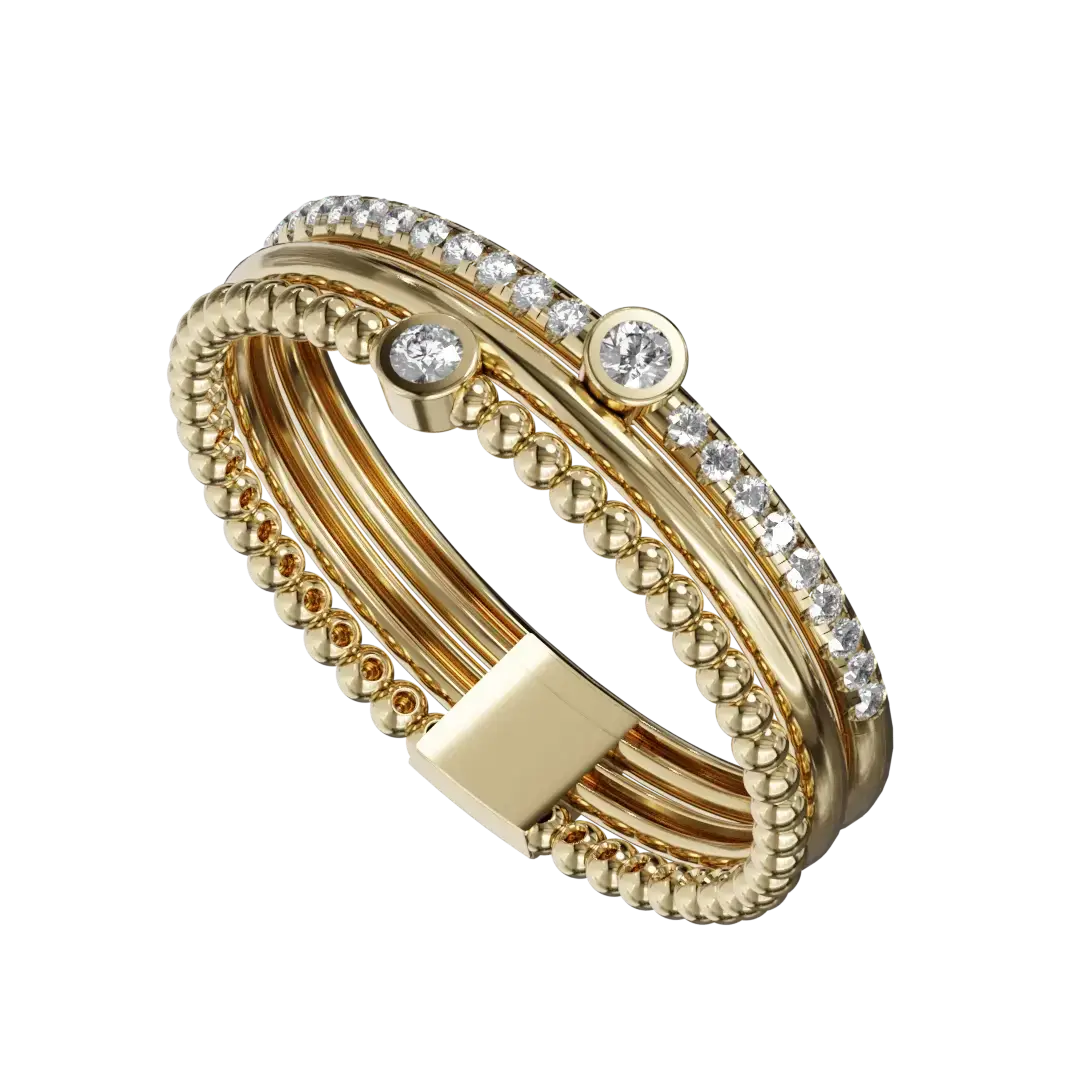 Celebrate your love with this elegant, elegant gold round motif engagement band that is the perfect blend of elegance and modernity. The ring features an elegant design that showcases a series of intricately crafted circular motifs symbolizing unity and connection. Its lightweight profile ensures comfort in daily use while maintaining eye-catching elegant aesthetics. The warmth of gold beautifully complements the intricate details, making it a truly unique and personal choice to mark your commitment. It is a timeless piece that embodies romance and sophistication, ideal for the modern bride-to-be.