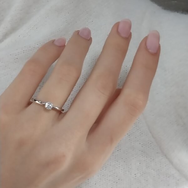 0.20 ctw Diamond Engagement Yüzük Round Cut