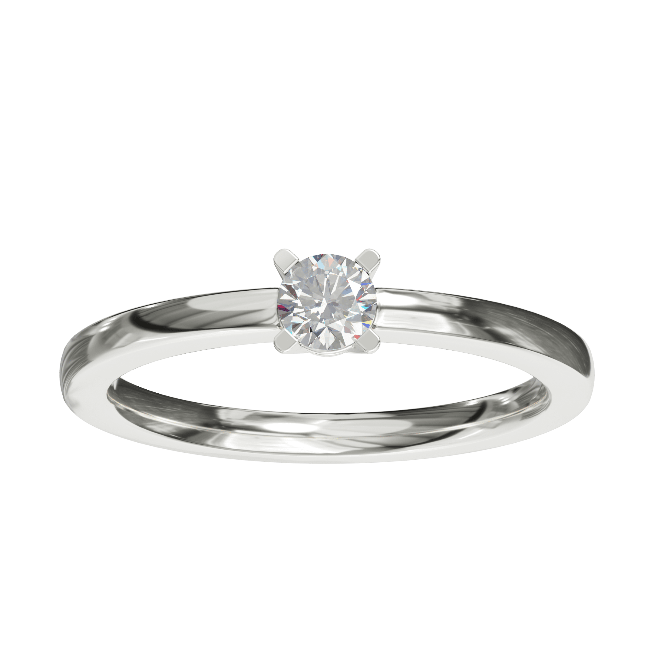 0.20 ctw Diamond Engagement Ring Round Cut - Image 2